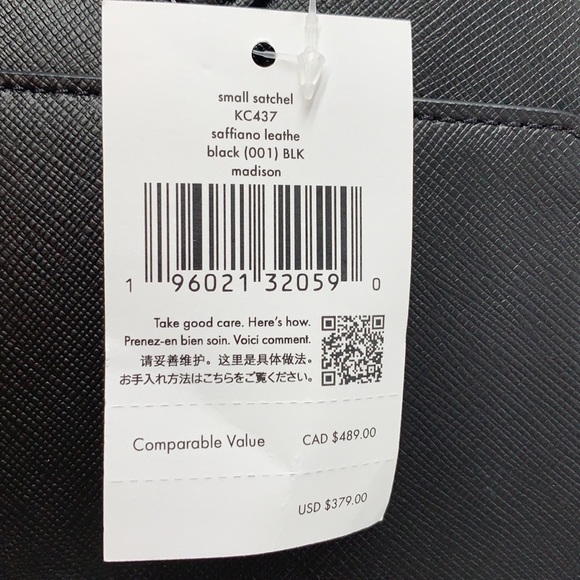 KATE SPADE Madison Saffiano Leather
(NWT
Small Satchel BLACK COLOR - Picture 12 of 13